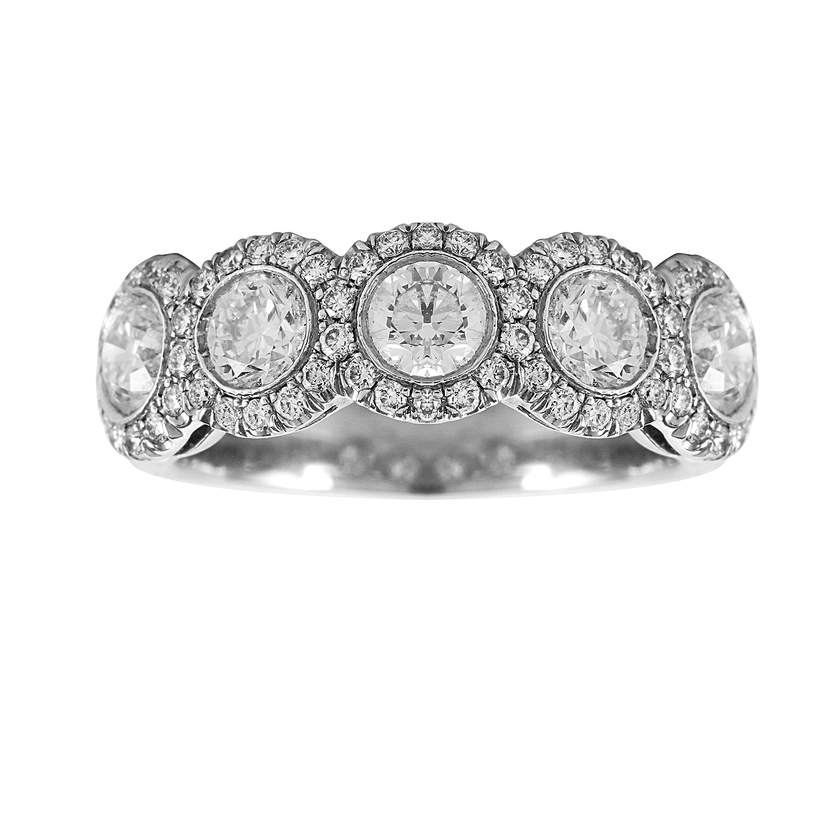 Mayors Platinum 2.03ct Oval Bezel Eternity Ring  - Ring Size 6