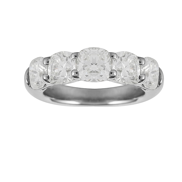 Mayors Platinum 2.16ct Cushion Cut Eternity Ring - Ring Size 5.5
