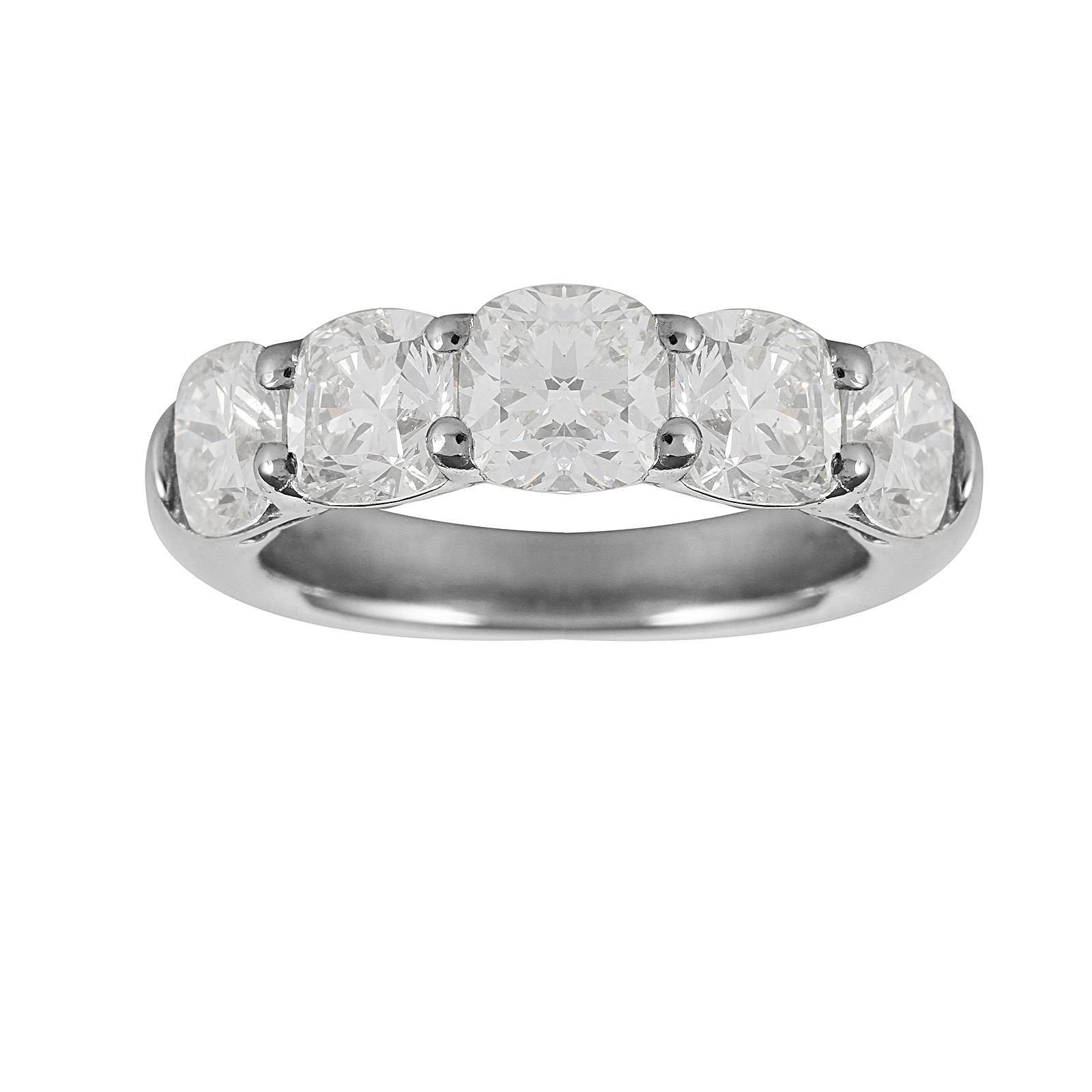 Mayors Platinum 2.16ct Cushion Cut Eternity Ring - Ring Size 5.5