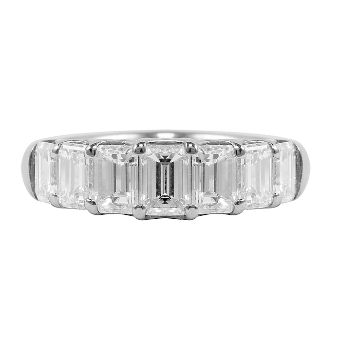 Mappin & Webb Platinum 2.46ct Emerald Cut Eternity Ring - Size M