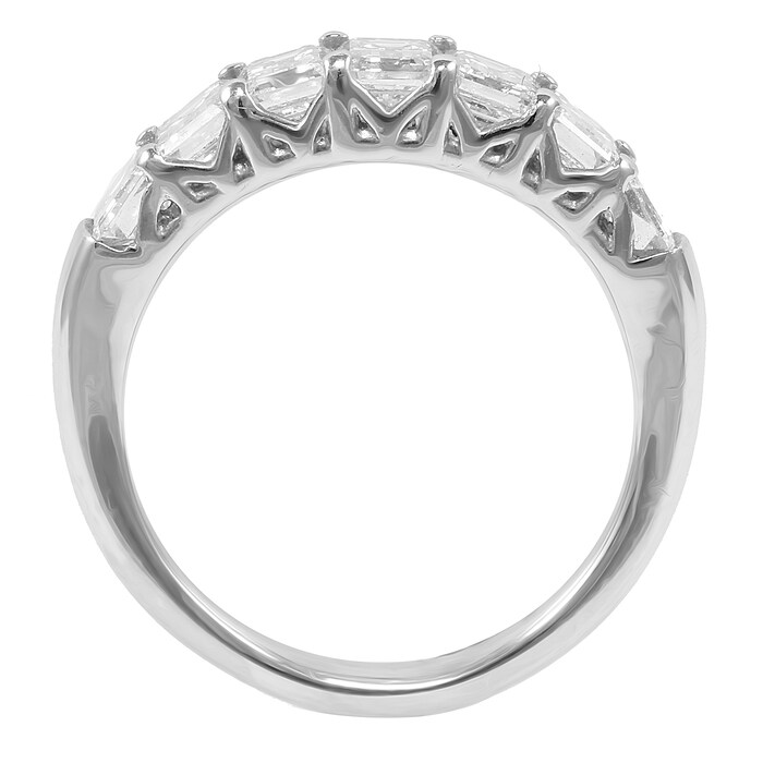 Mappin & Webb Platinum 2.46ct Emerald Cut Eternity Ring - Size M