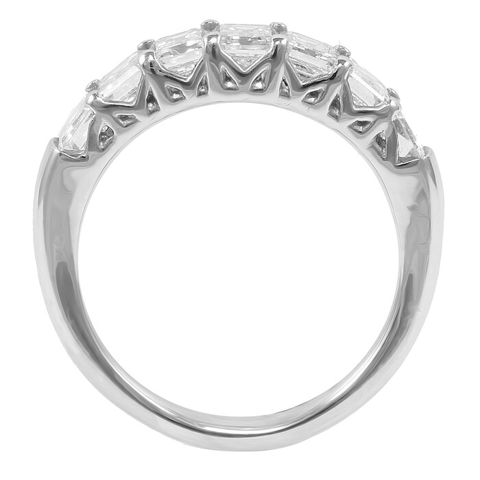 Mappin & Webb Platinum 2.46ct Emerald Cut Eternity Ring - Size M