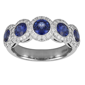 Mayors Platinum 0.44ct Diamond & Sapphire Eternity Ring - Ring Size 6.5 Mayors Platinum 0.44ct Diamond & Sapphire Eternity Ring - Ring Size 6.5