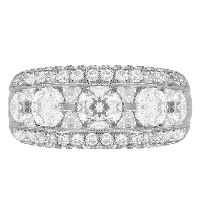 Mappin & Webb Platinum 2.80ct 5 Row Diamond Eternity Ring - Size M.5