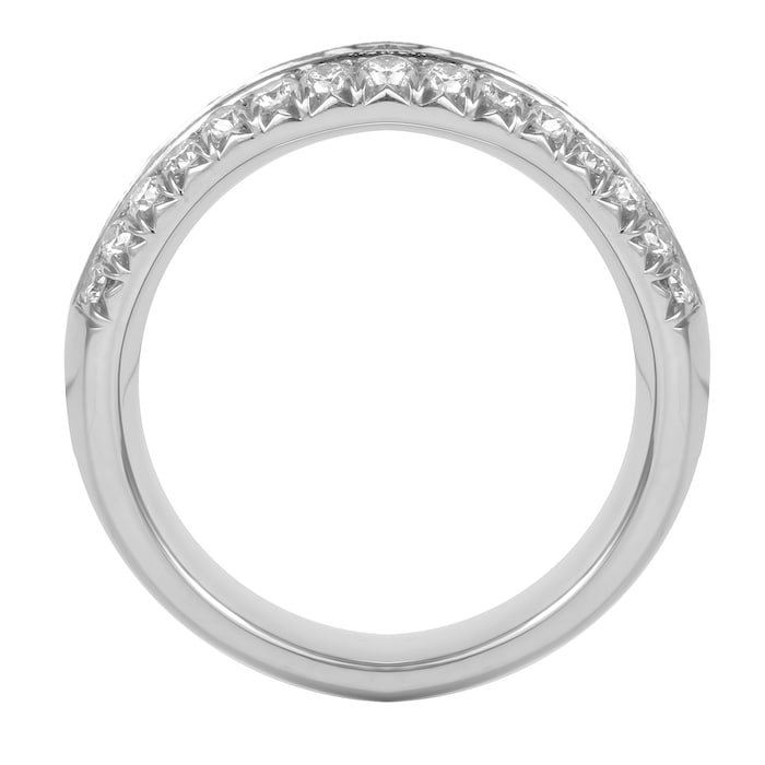Mappin & Webb Platinum 2.88ct 3 Row Diamond Baguette Cut Eternity Ring - Size L