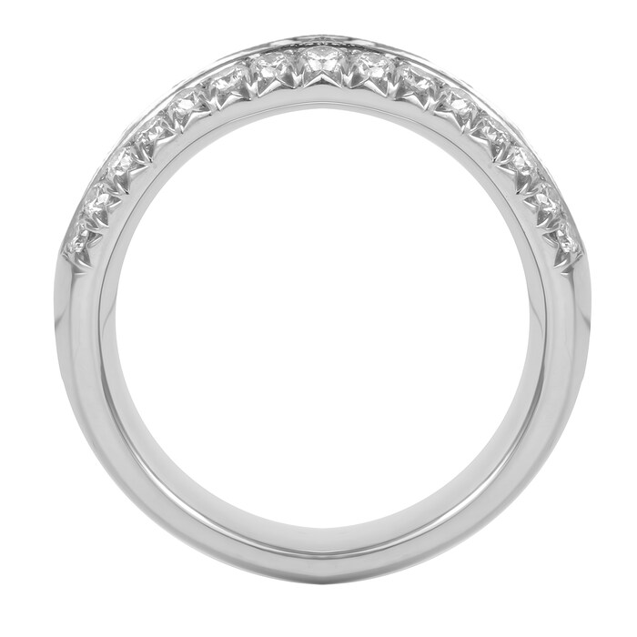 Mappin & Webb Platinum 2.88ct 3 Row Diamond Baguette Cut Eternity Ring - Size L