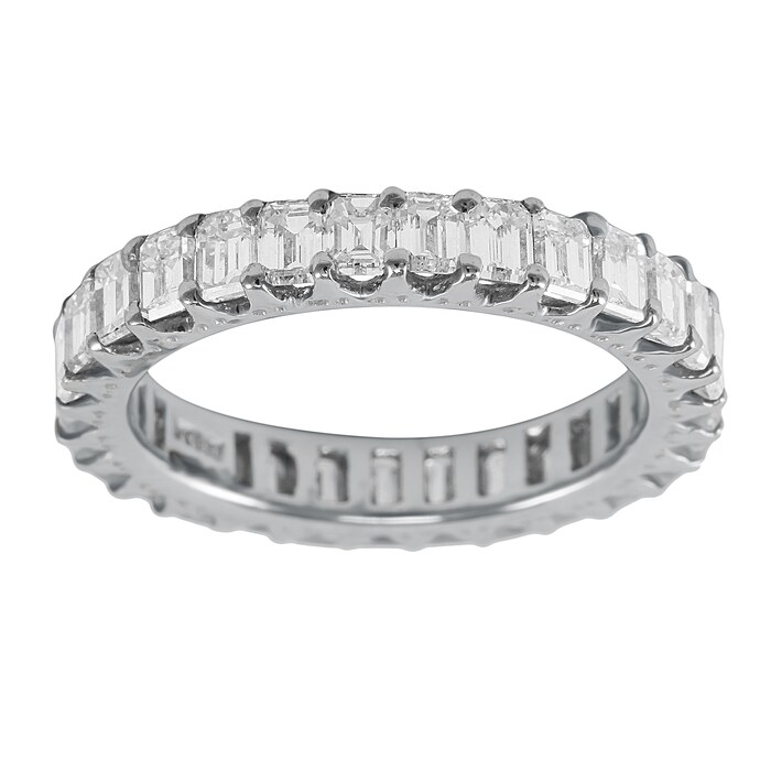 Mappin & Webb Platinum 3.50ct Emerald Cut Full Eternity Ring - Size L