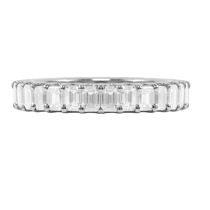 Mappin & Webb Platinum 3.50ct Emerald Cut Full Eternity Ring - Size L