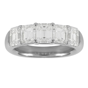 Mayors Platinum 3.51ct Emerald Cut Eternity Ring - Ring Size 6 Mayors Platinum 3.51ct Emerald Cut Eternity Ring - Ring Size 6