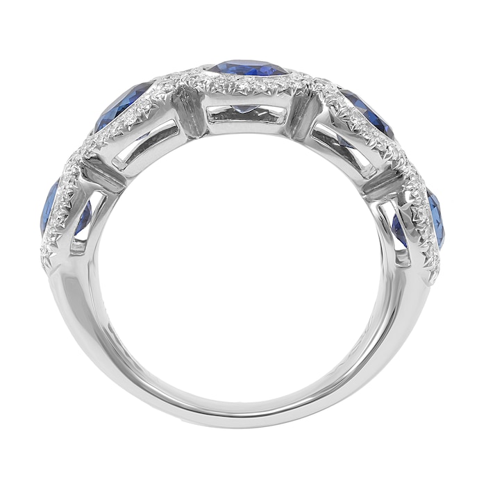 Mappin & Webb Platinum 0.41ct Diamond & Sapphire Eternity Ring - Size M