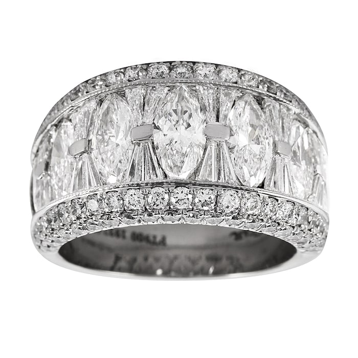 Mappin & Webb Platinum 4.04ct Marquise Cut Eternity Ring - Size M