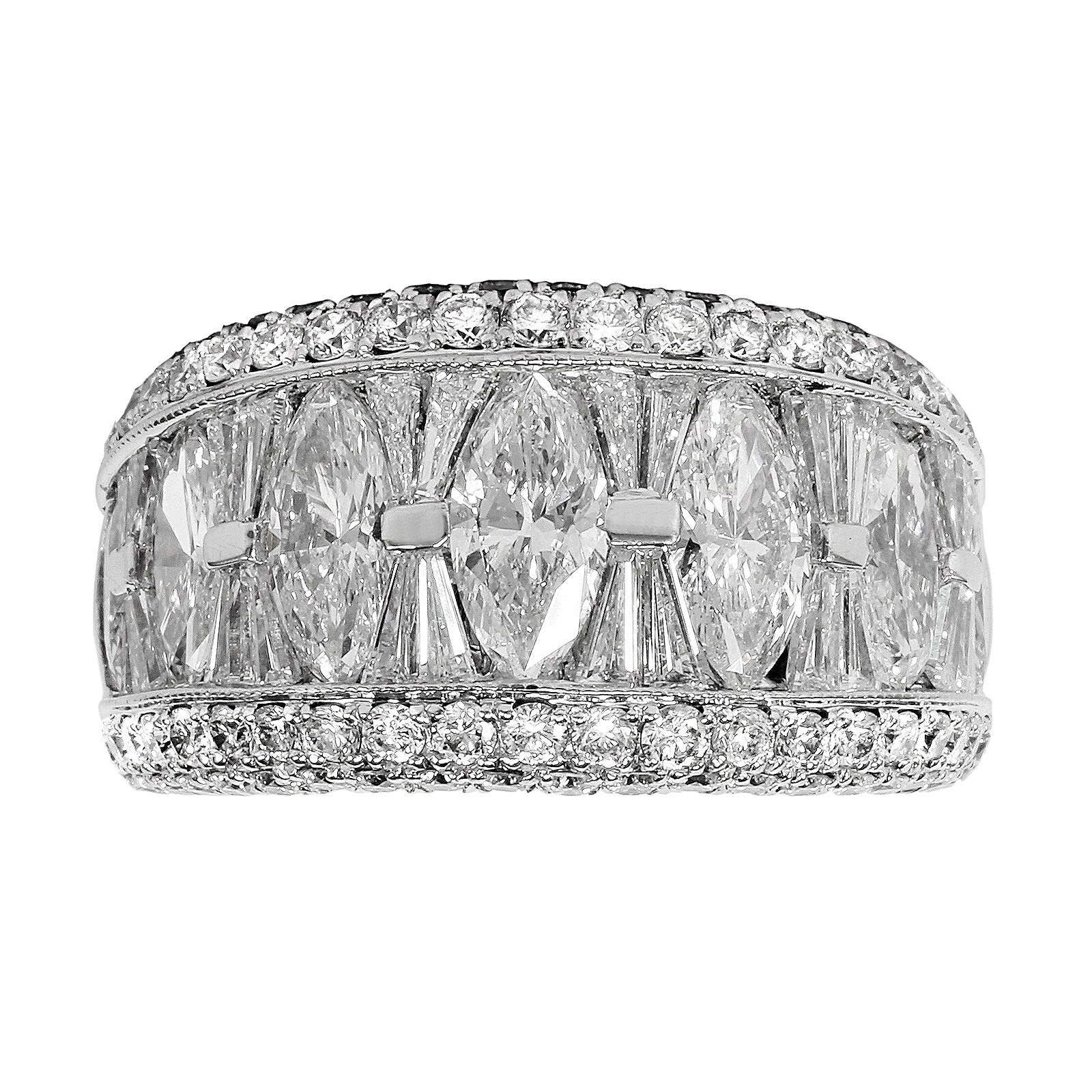 Mappin & Webb Platinum 4.04ct Marquise Cut Eternity Ring - Size M Mappin & Webb Platinum 4.04ct Marquise Cut Eternity Ring - Size M