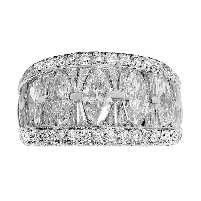 Mappin & Webb Platinum 4.04ct Marquise Cut Eternity Ring - Size M