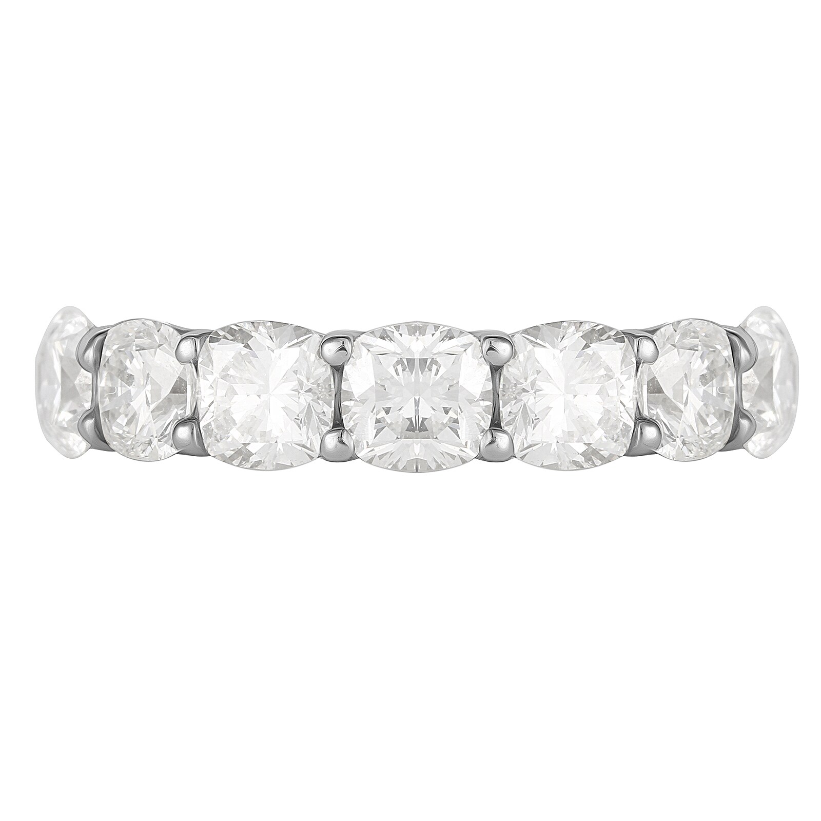 Mappin & Webb Platinum 6.42ct Cushion Cut Eternity Ring - Size K