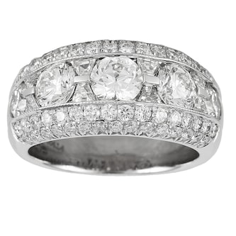Mayors Platinum 3 Row Diamond Eternity Ring - Ring Size 6 Mayors Platinum 3 Row Diamond Eternity Ring - Ring Size 6