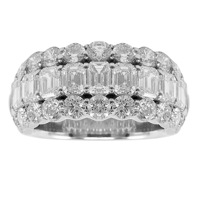 Mappin & Webb Platinum 5.70ct 3 Row Diamond Eternity Ring - Size L