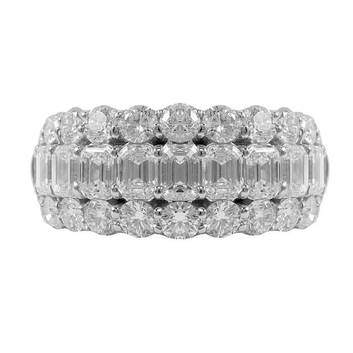 Mappin & Webb Platinum 5.70ct 3 Row Diamond Eternity Ring - Size L