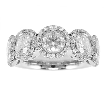 Mayors Platinum Diamond Oval Bezel Eternity Ring  - Ring Size 6 Mayors Platinum Diamond Oval Bezel Eternity Ring  - Ring Size 6