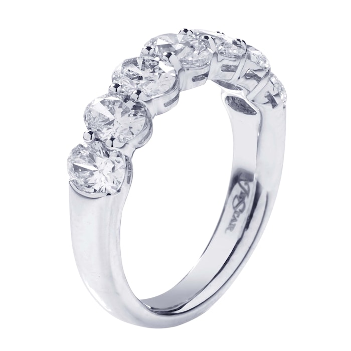 JB Star Platinum 7 Stone Oval Cut Diamond Band -Ring Size 6.5