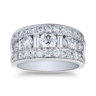 Mayors 18k White Gold 3.14cttw Mixed Half Set Diamond Band