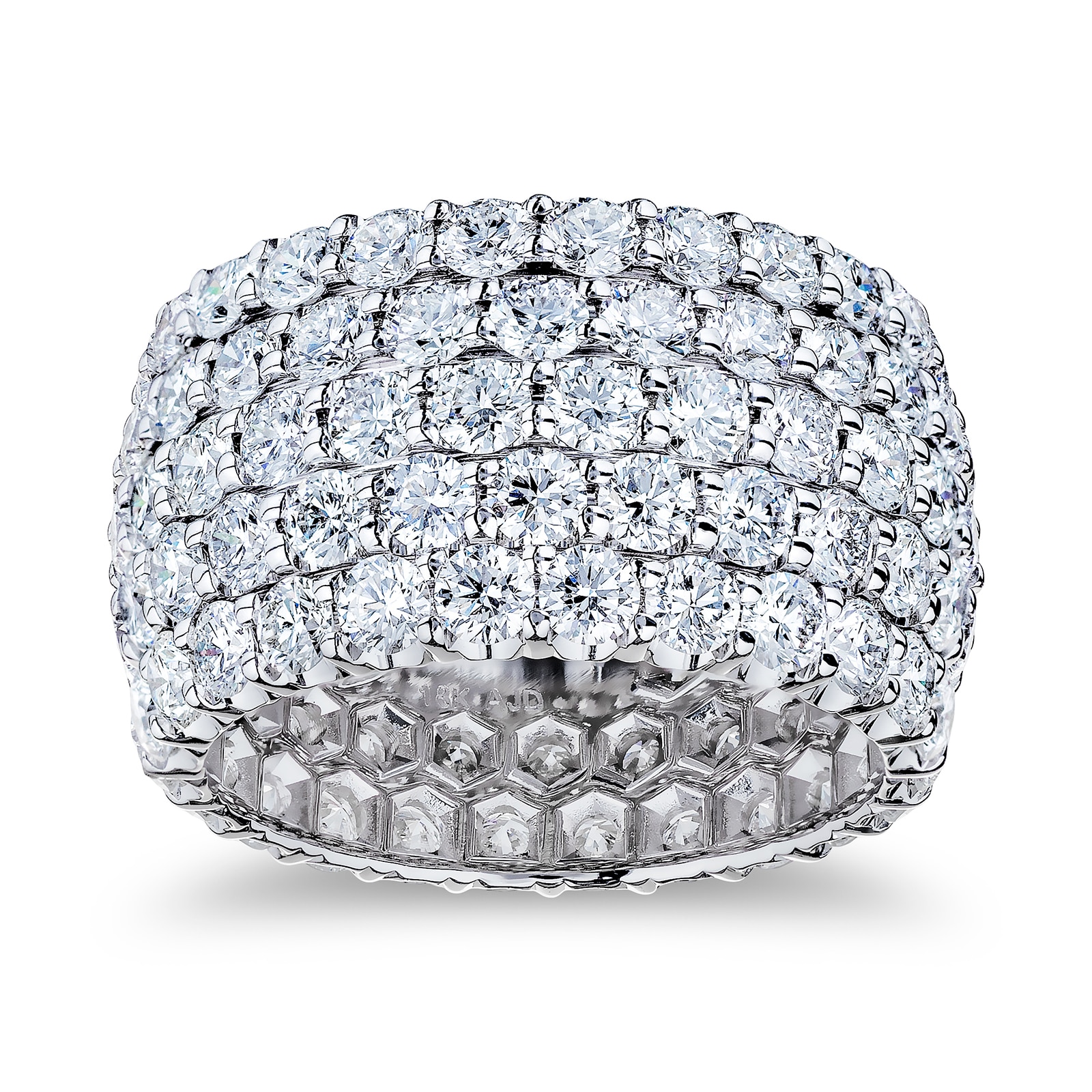 Mayors 18k White Gold 8.40cttw Full Diamond Set Band