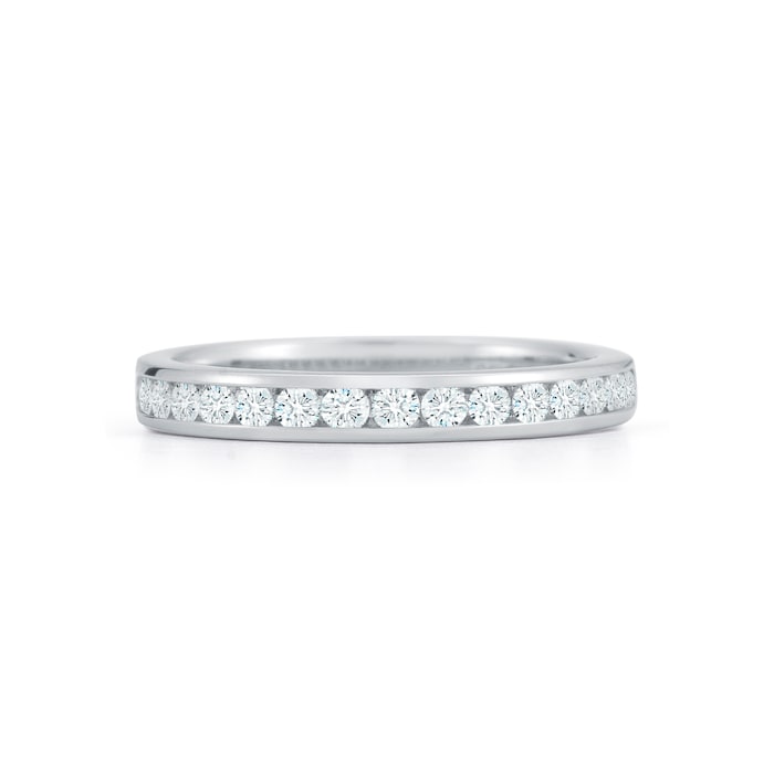 Mayors Platinum 0.47cttw Round Half Channel Diamond Band