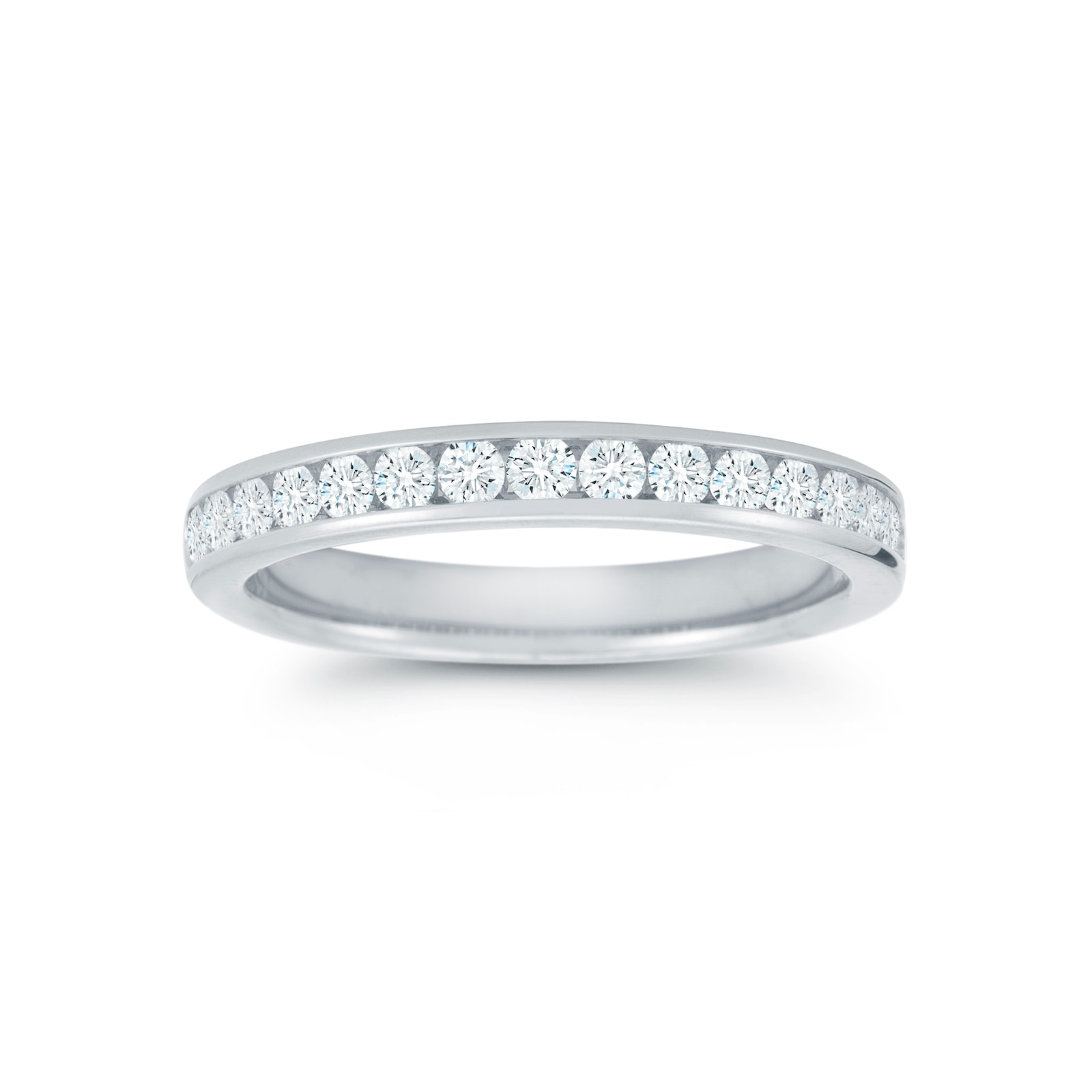 Mayors Platinum 0.47cttw Round Half Channel Diamond Band