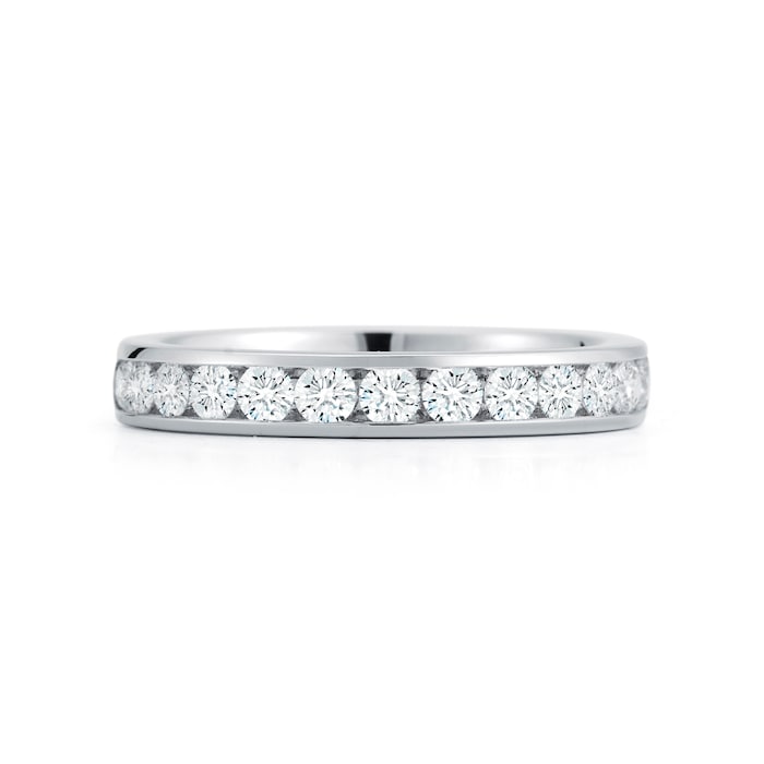 Mayors Platinum 0.70cttw Round Half Channel Diamond Band