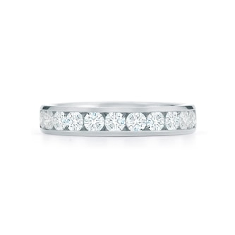 Mayors Platinum 0.94cttw Round Half Channel Diamond Band