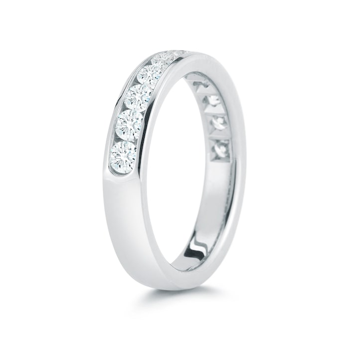 Mayors Platinum 0.94cttw Round Half Channel Diamond Band