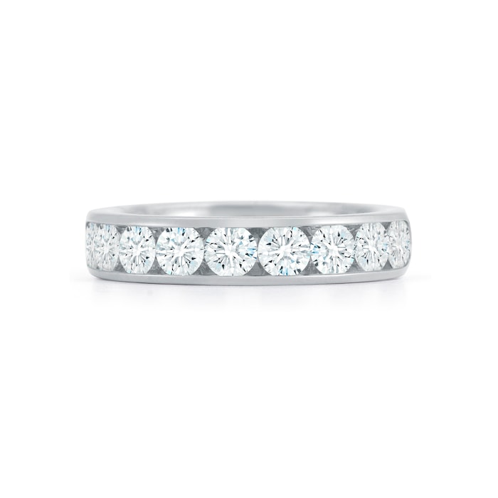 Mayors Platinum 1.50cttw Round Half Channel Diamond Band