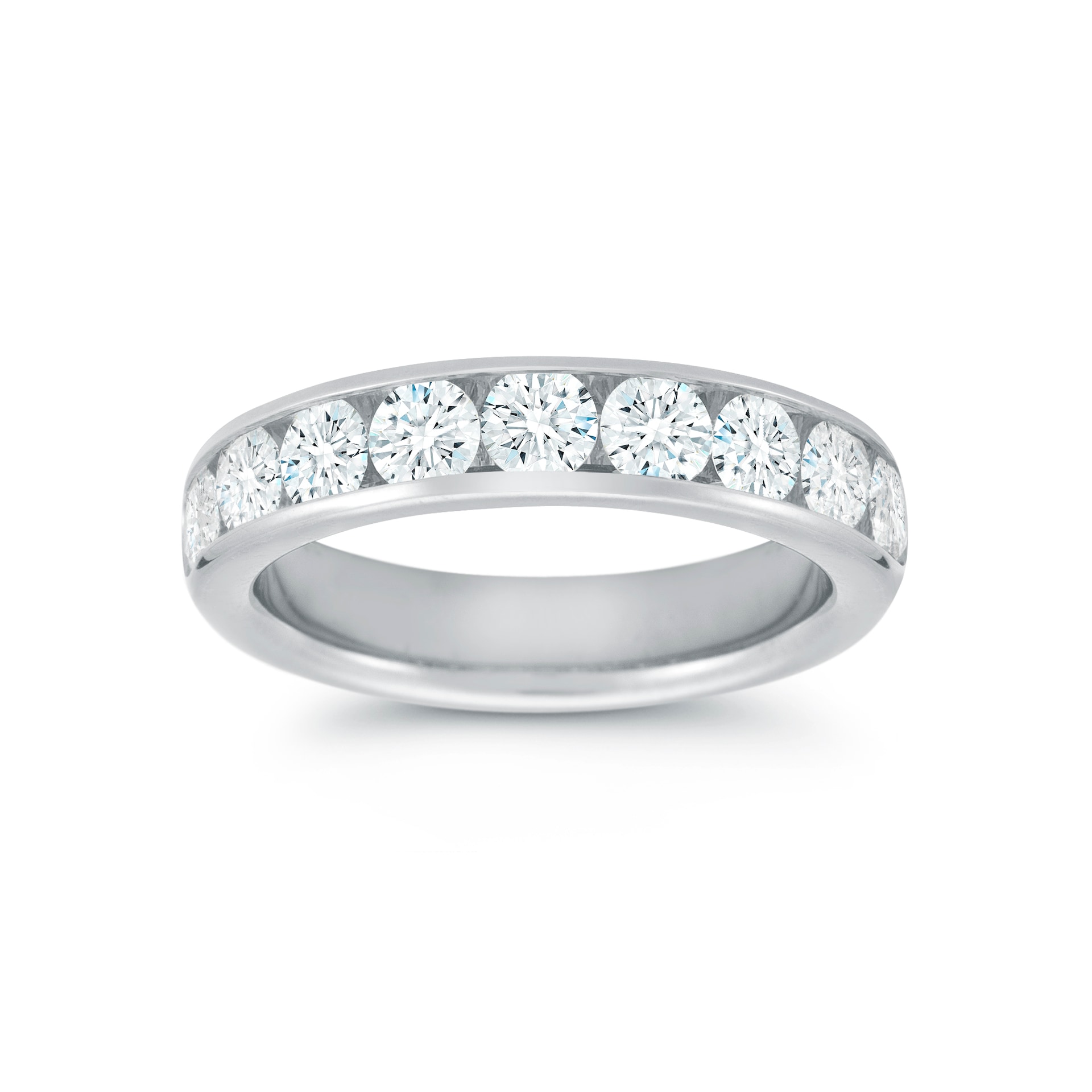 Mayors Platinum 1.50cttw Round Half Channel Diamond Band Mayors Platinum 1.50cttw Round Half Channel Diamond Band