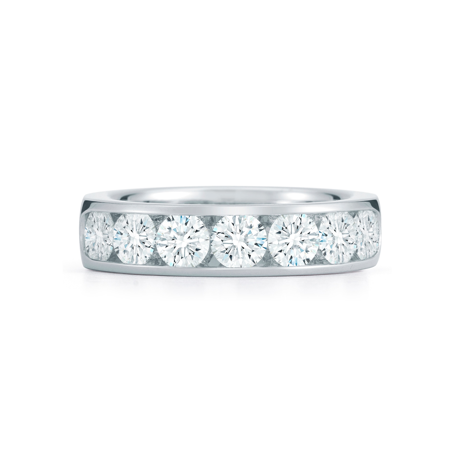 Mayors Platinum 1.75cttw  Brilliant Cut Diamond Channel Set Half Eternity Band Mayors Platinum 1.75cttw  Brilliant Cut Diamond Channel Set Half Eternity Band