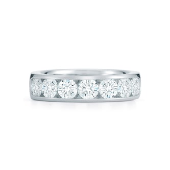 Mayors Platinum 1.75cttw  Brilliant Cut Diamond Channel Set Half Eternity Band Mayors Platinum 1.75cttw  Brilliant Cut Diamond Channel Set Half Eternity Band