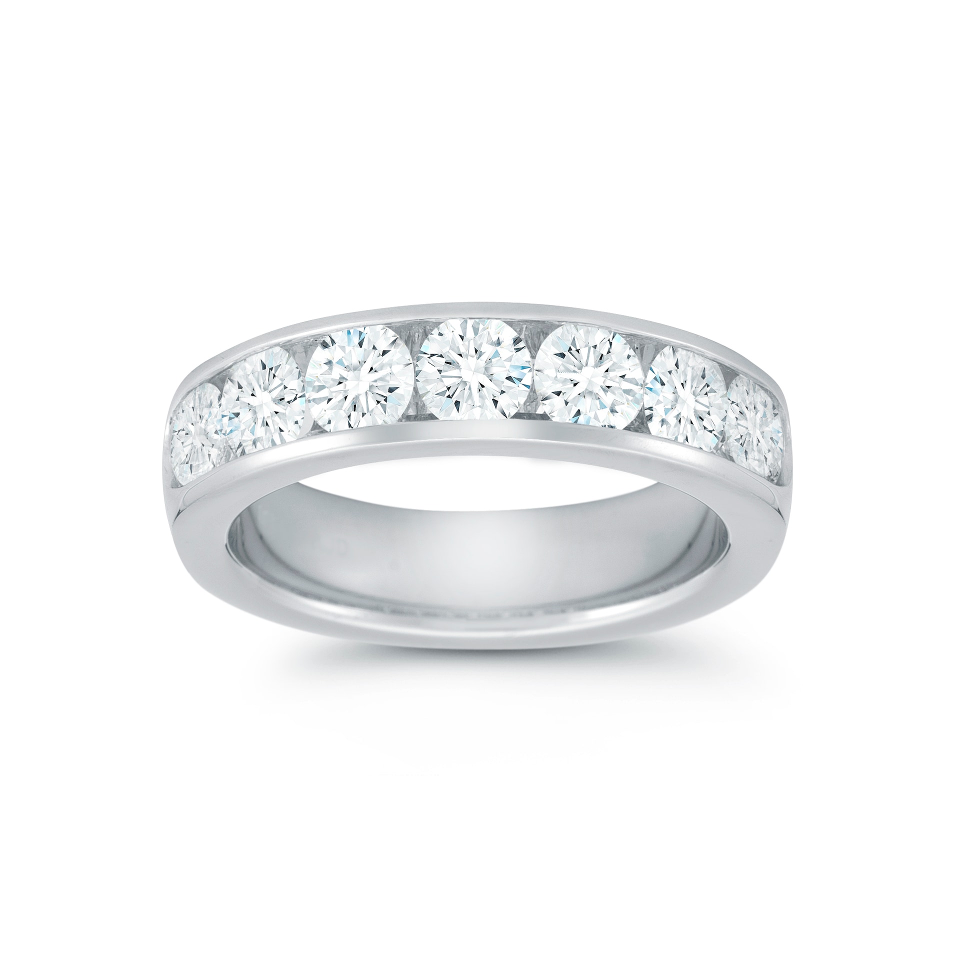 Mayors Platinum 1.75cttw  Brilliant Cut Diamond Channel Set Half Eternity Band Mayors Platinum 1.75cttw  Brilliant Cut Diamond Channel Set Half Eternity Band