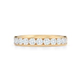 Mayors 18k Yellow Gold 0.94cttw Round Half Channel Diamond Band