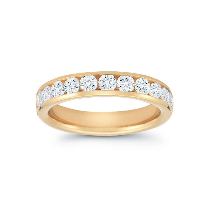 Mayors 18k Yellow Gold 0.94cttw Round Half Channel Diamond Band