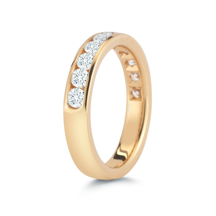 Mayors 18k Yellow Gold 0.94cttw Round Half Channel Diamond Band