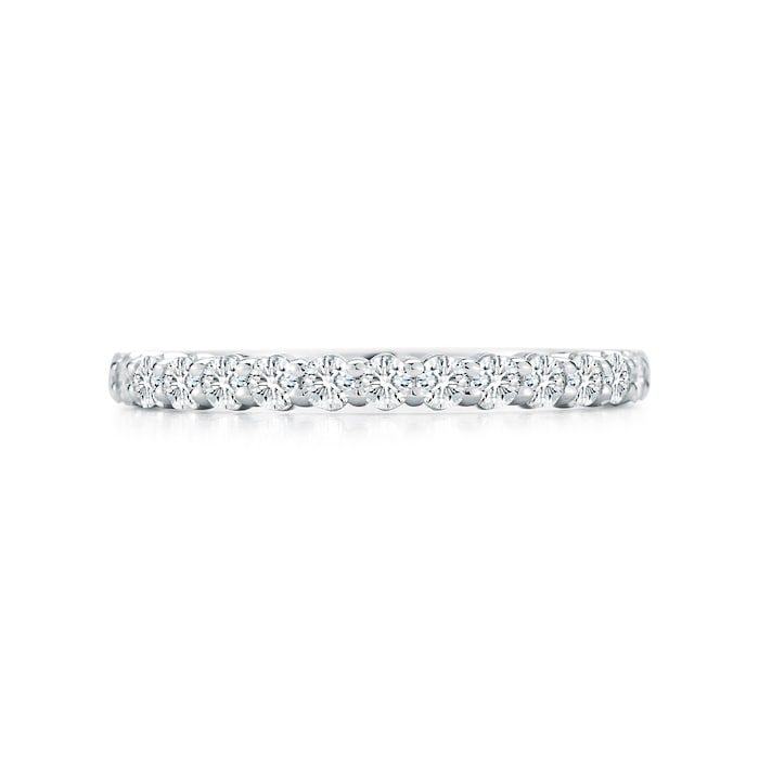 Mayors Platinum 0.55cttw Round Half Claw Set Eternity Ring