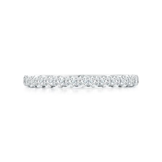 Mayors Platinum 0.55cttw Round Half Claw Set Eternity Ring