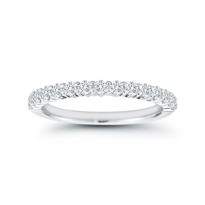 Mayors Platinum 0.55cttw Round Half Claw Set Eternity Ring