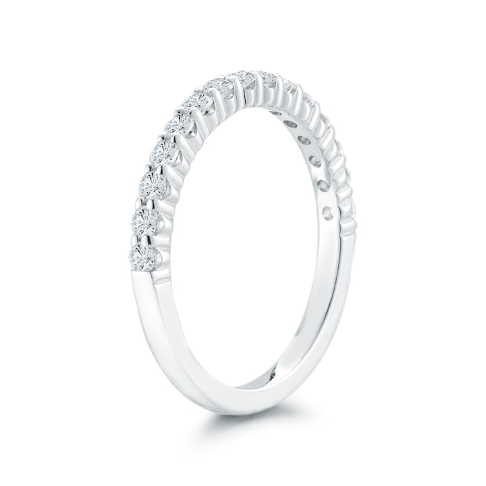 Mayors Platinum 0.55cttw Round Half Claw Set Eternity Ring