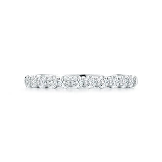 Mayors Platinum 0.70cttw Round Half Claw Set Diamond Band