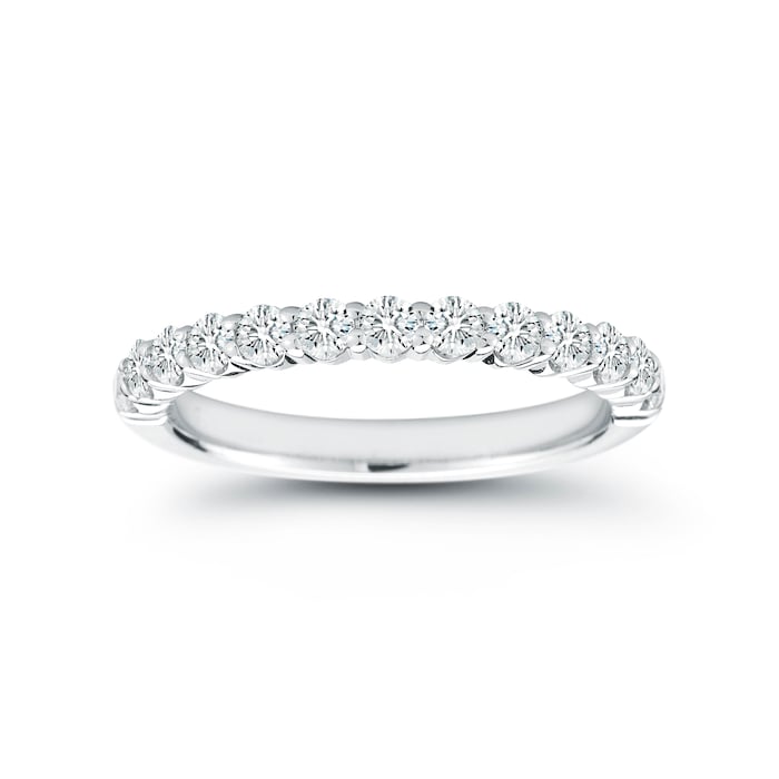 Mayors Platinum 0.70cttw Round Half Claw Set Diamond Band