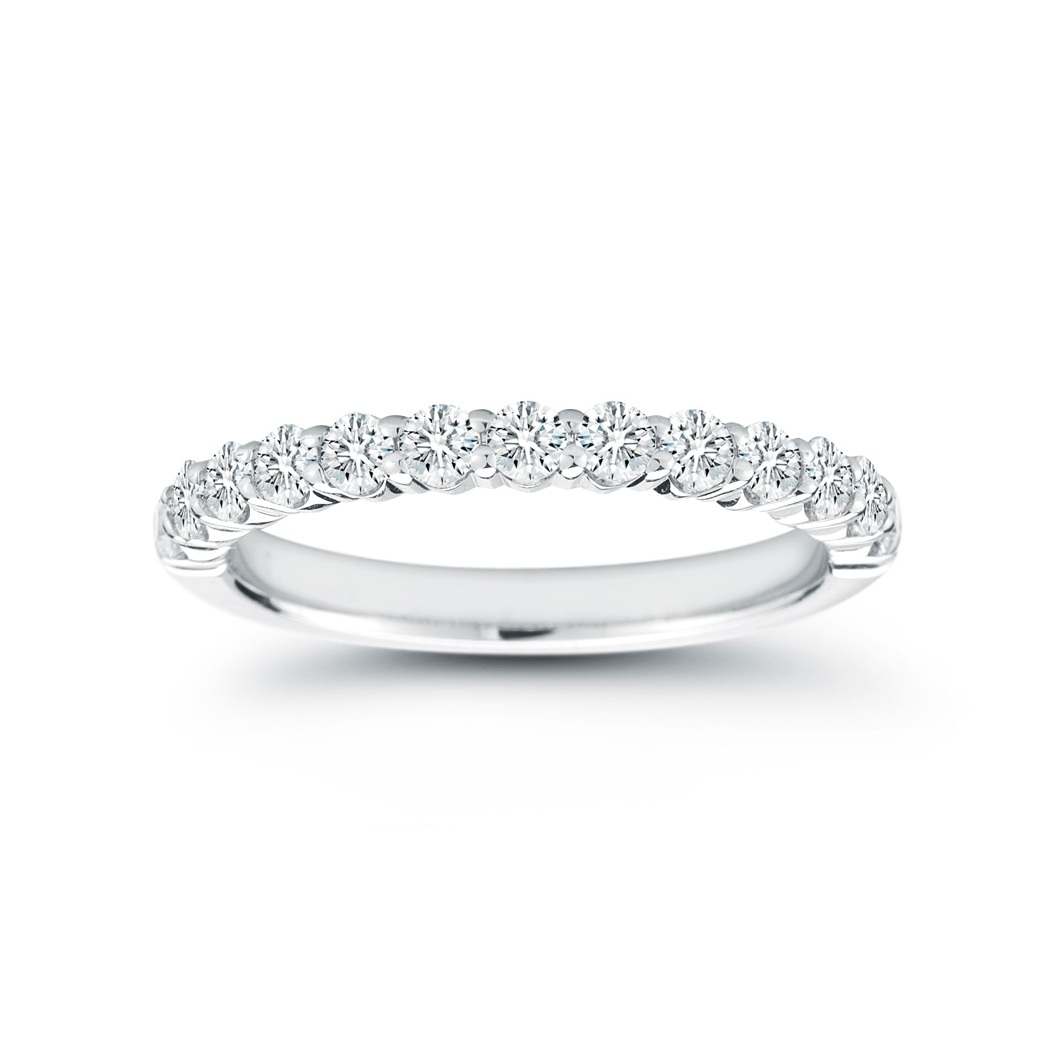 Mayors Platinum 0.70cttw Round Half Claw Set Diamond Band Mayors Platinum 0.70cttw Round Half Claw Set Diamond Band