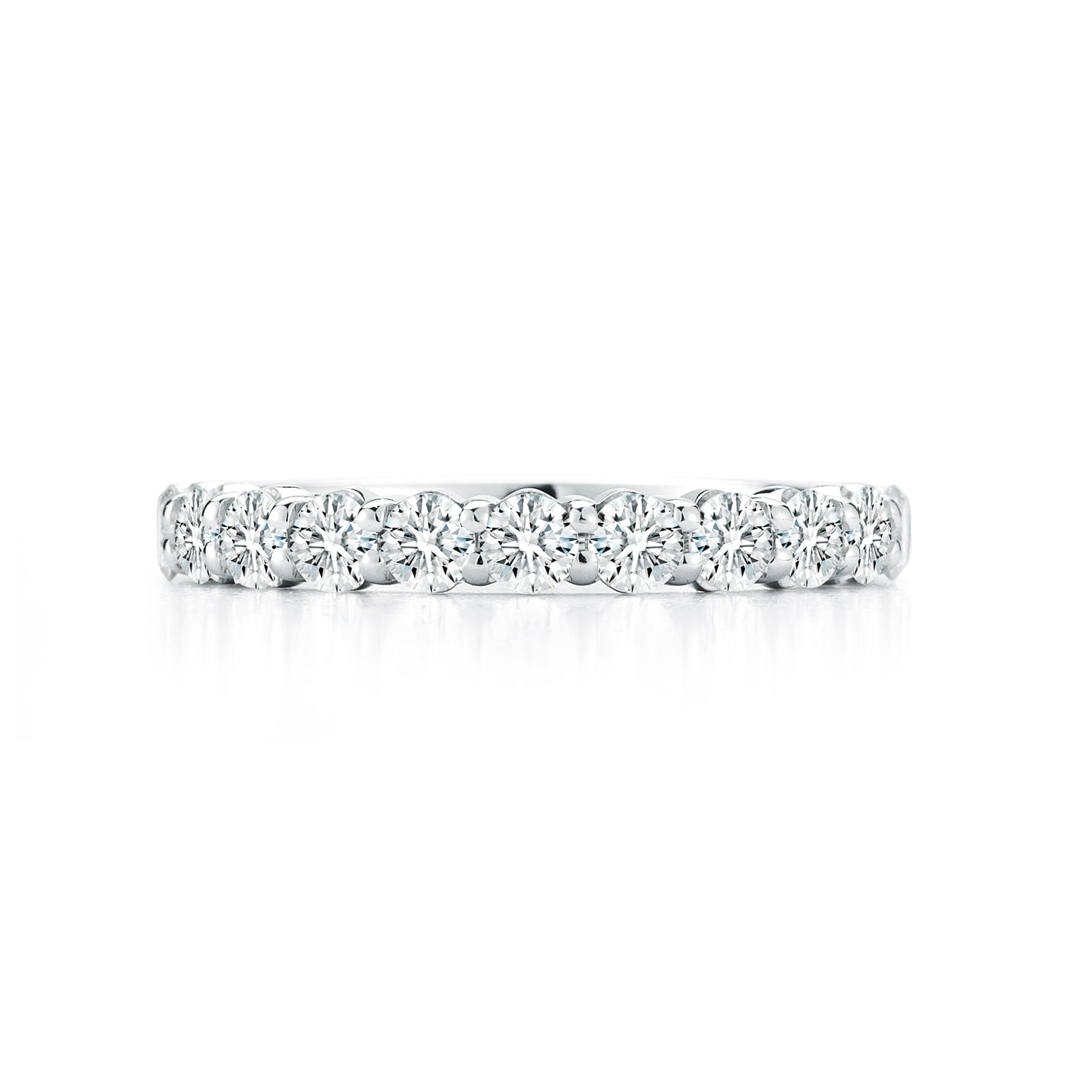 Mayors Platinum 1.00cttw Round Half Claw Set Diamond Band Mayors Platinum 1.00cttw Round Half Claw Set Diamond Band