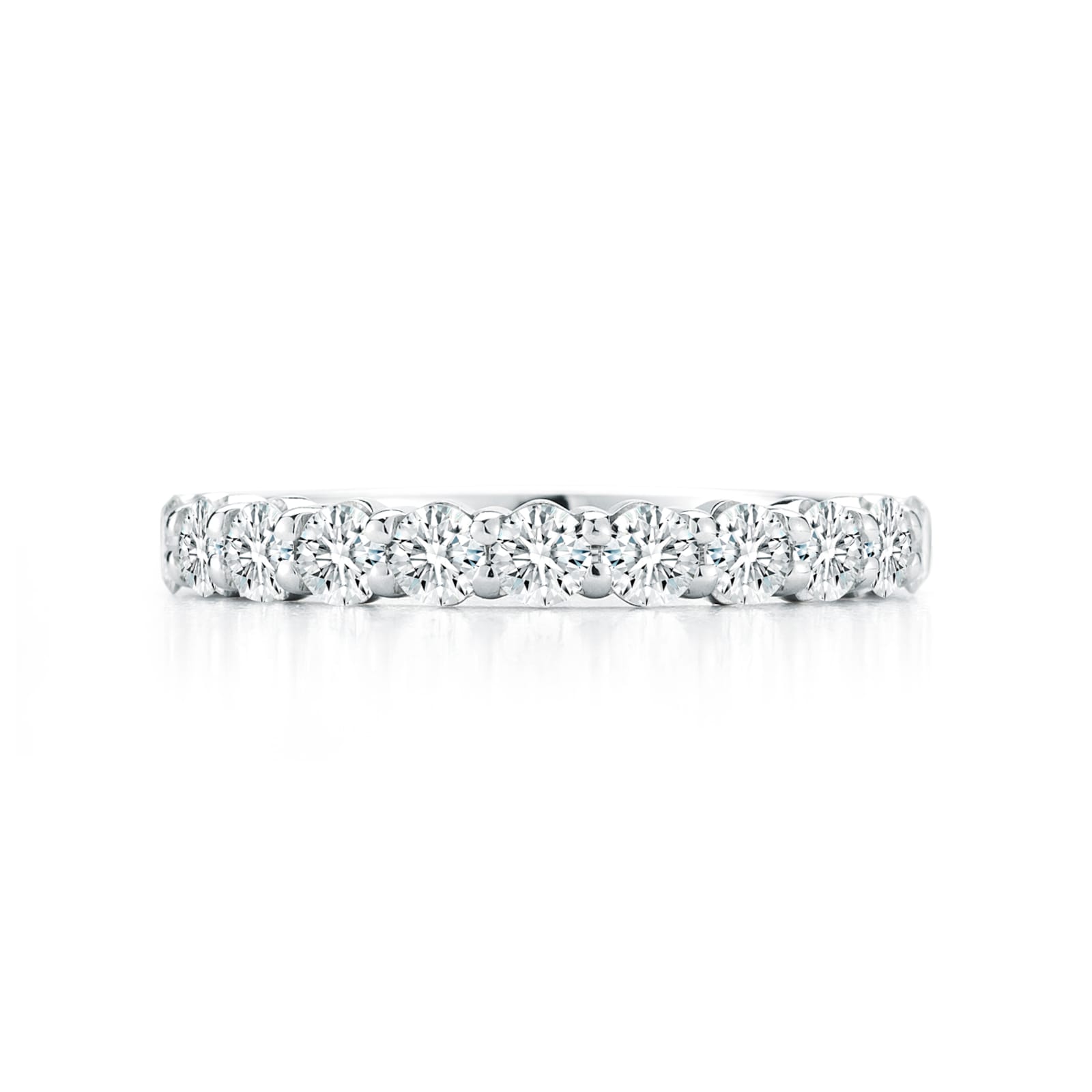 Mayors Platinum 1.00cttw Round Half Claw Set Diamond Band