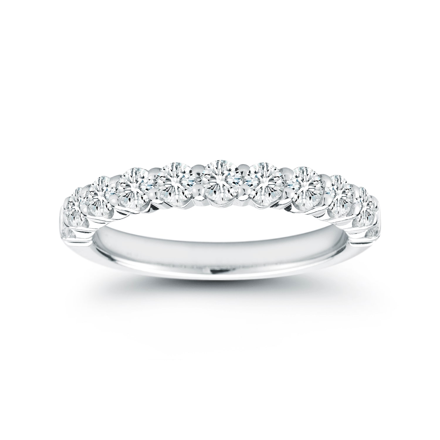 Mayors Platinum 1.00cttw Round Half Claw Set Diamond Band Mayors Platinum 1.00cttw Round Half Claw Set Diamond Band