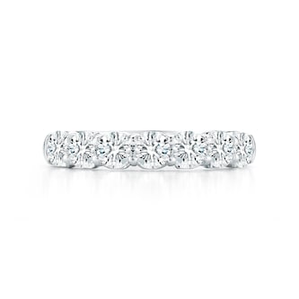 Mayors Platinum 1.50cttw Round Half Claw Set Diamond Band