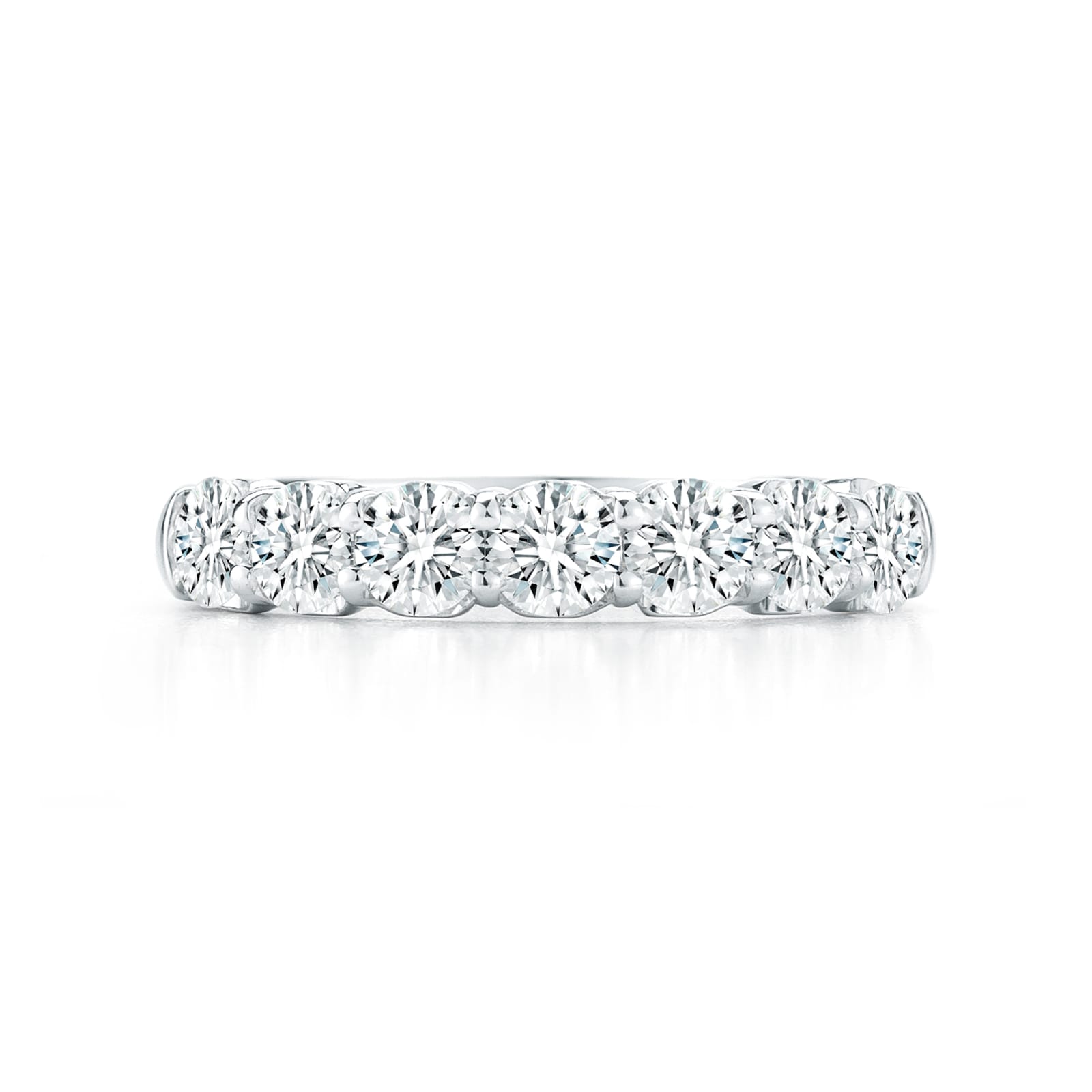 Mayors Platinum 1.50cttw Round Half Claw Set Diamond Band